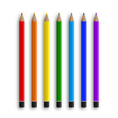 Colored pencils for stationery and schools  isolated on white background. Vector illustration.
