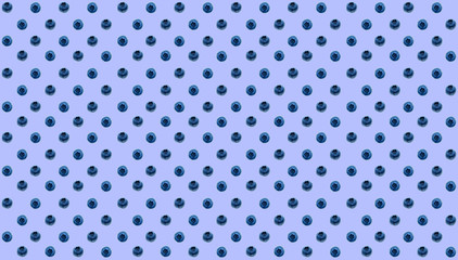 Seamless blueberry texture background pattern. Blueberries on a purple background, tile.