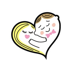 Guy and girl hugging