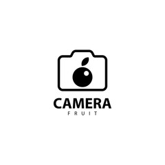 Camera Fruit Logo Outline Monoline
