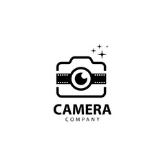 Camera Logo Design Outline Monoline