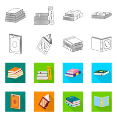 Isolated object of training and cover icon. Set of training and bookstore stock symbol for web.