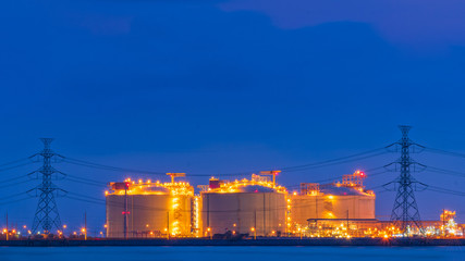 Fototapeta premium Industrial factory in the twilight time.