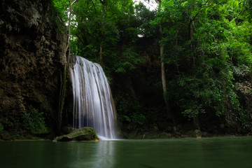 Fototapeta na wymiar waterfall in forest, Thailand, Kanchanaburi