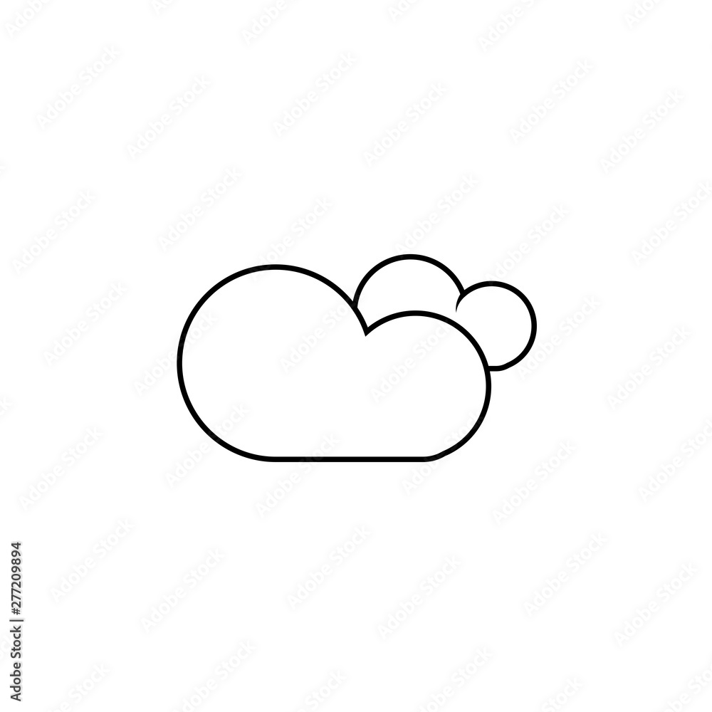 Poster cloud, cloudy isolated flat web mobile icon / vector / sign / symbol / button / element / silhouette