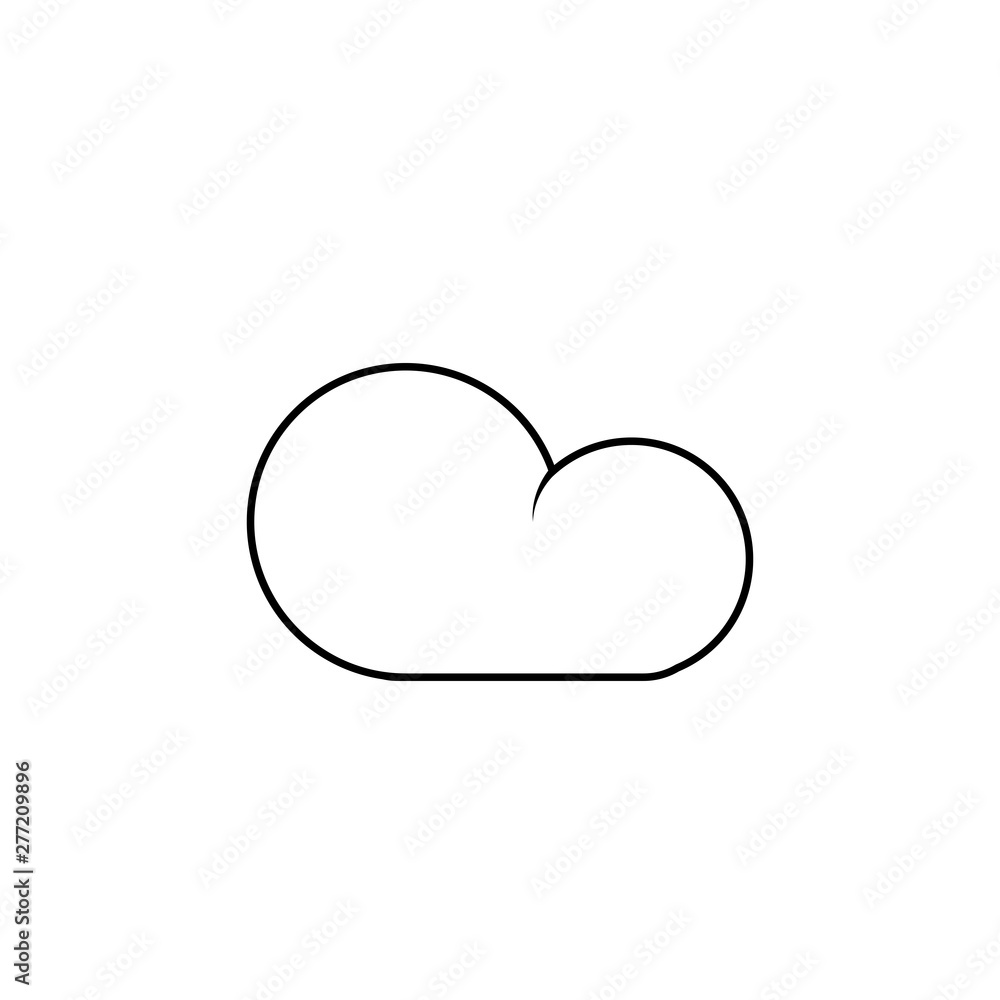 Poster cloud vector simple line icon