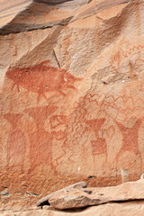 Art of 3,000-year-old cliff paintings near the Mekong River.
