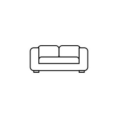 Retro sofa line icon. Living room furniture.