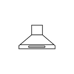 Exhaust hood. Extractor hood. Range hood. Kitchen ventilation. Thin line icon. Vector illustration.