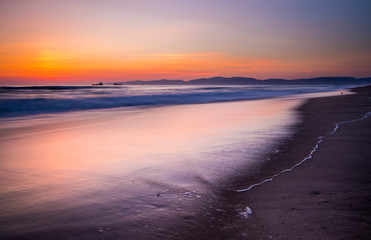 Manhattan Beach sunset in California