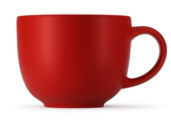Big Red Cup Isolated on White Background. 3D rendering.