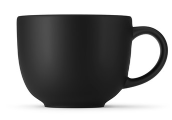 Big Black Cup Isolated on White Background. 3D rendering.
