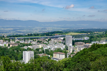 Stadt Lausanne Schweiz im Sommer