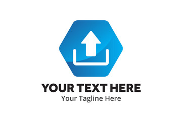 unique upload download simple logo creative design in flat style with color . download upload logo creative design for identity and apps