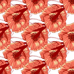 Obraz premium Wildflowers pattern handcrafted artsy poppy surface design