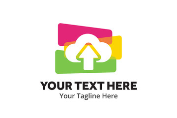 unique upload download simple logo creative design in flat style with color . download upload logo creative design for identity and apps