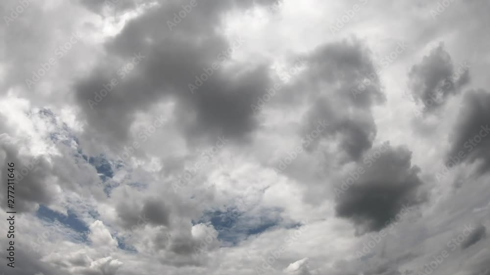 Poster time laps movement of white clouds,rotation and movement of clouds