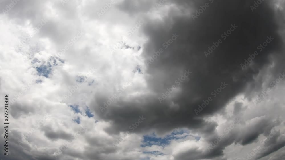 Poster time laps movement of white clouds,rotation and movement of clouds