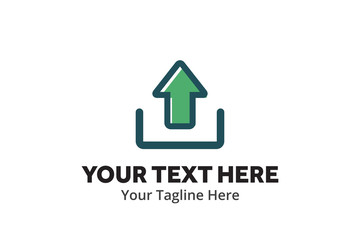 unique upload download simple logo creative design in flat style with color . download upload logo creative design for identity and apps