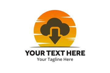 unique upload download simple logo creative design in flat style with color . download upload logo creative design for identity and apps