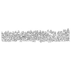 people on stadium vector illustration sketch doodle hand drawn with black lines isolated on white background