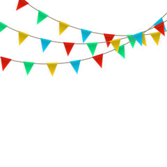 Celebration carnival. Party background with flags. Luxury greeting card. Vector illustration