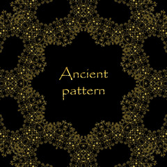 Geometrical abstract vector art deco pattern from gold hand drawn elements. Textile fantasy print. Wrapping paper.