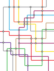 Metro subway tube map - underground scheme DLR and crossrail system.