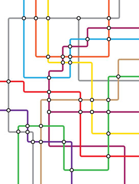 Metro Subway Tube Map - Underground Scheme DLR And Crossrail System.