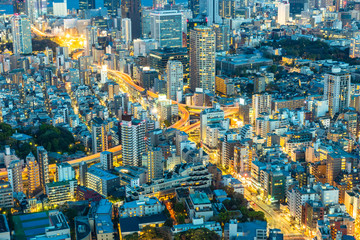 Fototapeta premium View of modern Tokyo city at night Japan