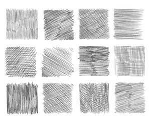 Sketch hatching. Pen doodle freehand line strokes chalk scribble black line sketch grunge handmade vector abstract textures. Scribble chalk, sketch freehand line drawing illustration