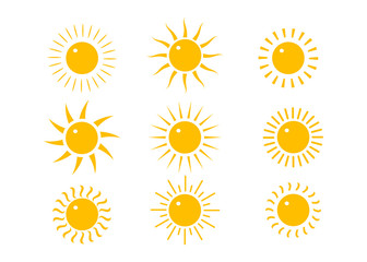Sun Set icon vector.