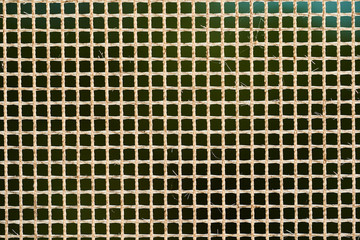 Grid on the window against mosquitoes in sunlight. Abstract background