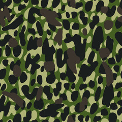 Fototapeta premium Camouflage seamless pattern. Abstract modern military background. Fabric textile print template. Vector background.