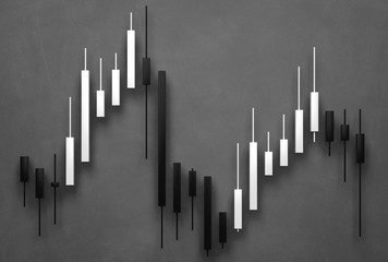 stock market diagram as business symbol - 3D Illustration