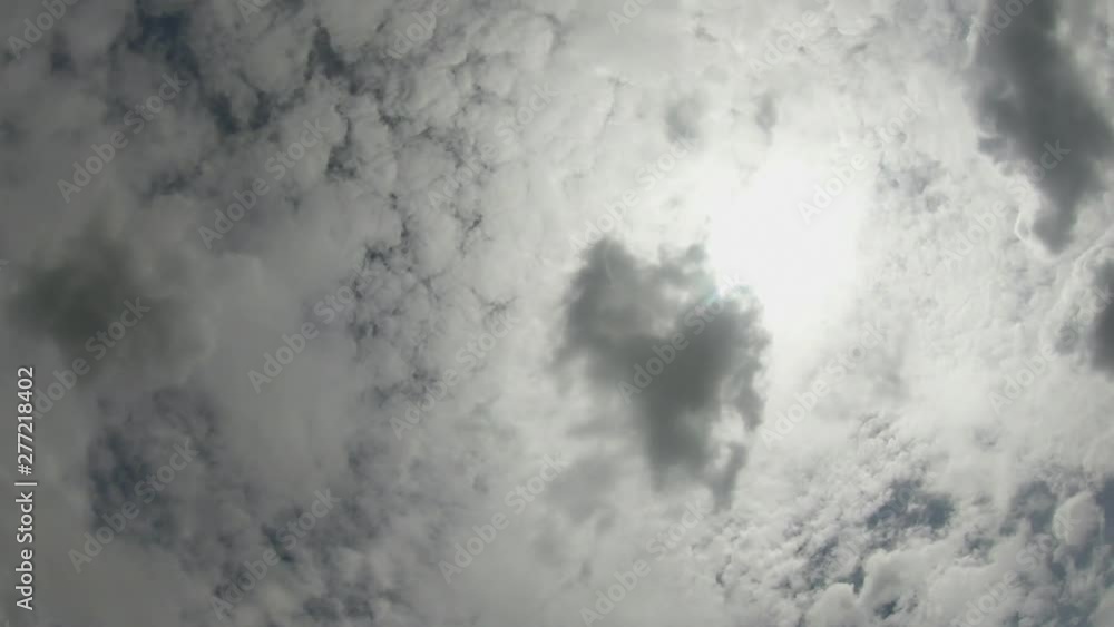 Poster time laps movement of white clouds,rotation and movement of clouds