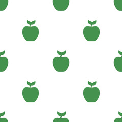 Seamless pattern with green apple icon. Green ecological sign. Protect planet. Vector illustration for design, web, wrapping paper, fabric, wallpaper.