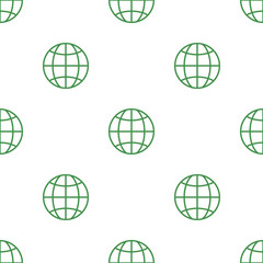 Seamless pattern with web environment icon. Green ecological sign. Protect planet. Vector illustration for design, web, wrapping paper, fabric, wallpaper.