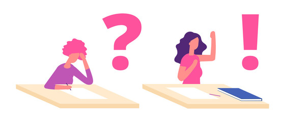 Female Student Problem Solution Concept Troubled Girl Student At