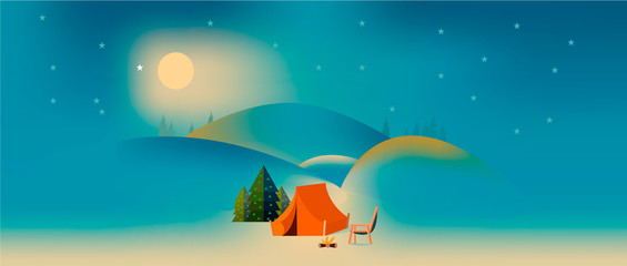 Tent house and fire