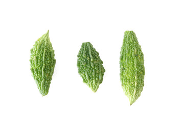 Bitter melon vegetable isolated on white background