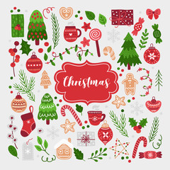 Christmas design elements vector set.