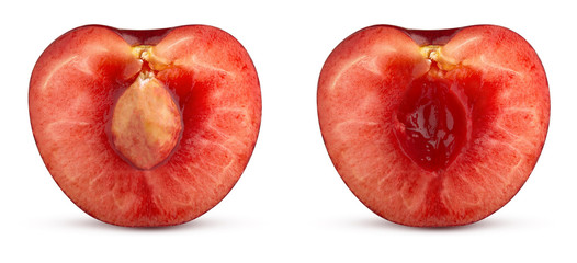 sweet cherry berry cut isolated on white background