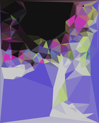 low poly lilac tree background
