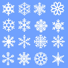 Fototapeta na wymiar Snowflake winter icons set. Snowflake vector icon. Winter illustration symbol. 