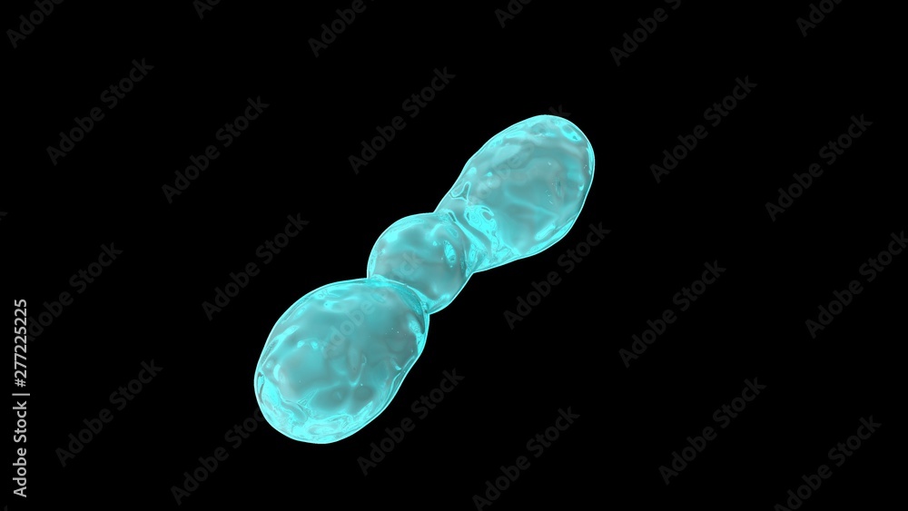 Poster 3d rendering of water droplets in zero gravity, on a black background isolated. drops in space, the 