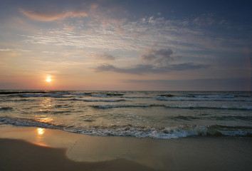 Morze zachód słońca - Dziwnówek Dziwnowo