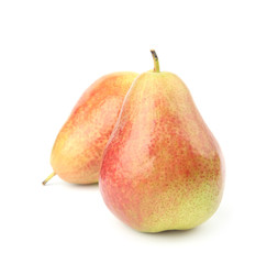 Ripe fresh juicy pears isolated on white