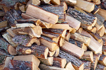 A large number of firewood