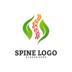 Obraz premium Nature Spine logo design concept vector. Chiropractic logo template. Medical Spine Leaf Logo vector